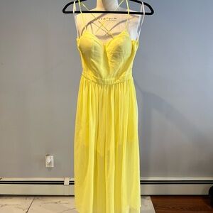 BCBGeneration Strapless Yellow Dress